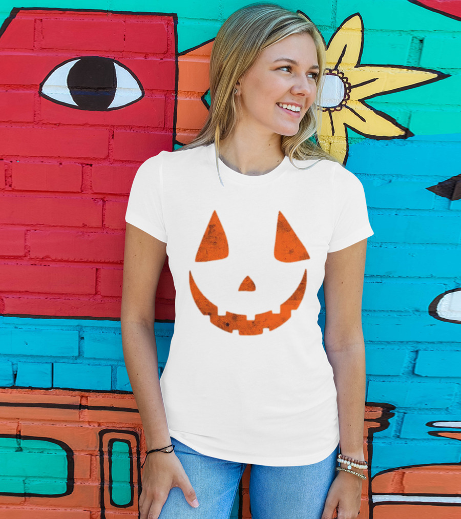 Halloween Spooky Pumpkin Face Scary Jack O Lantern T-Shirt