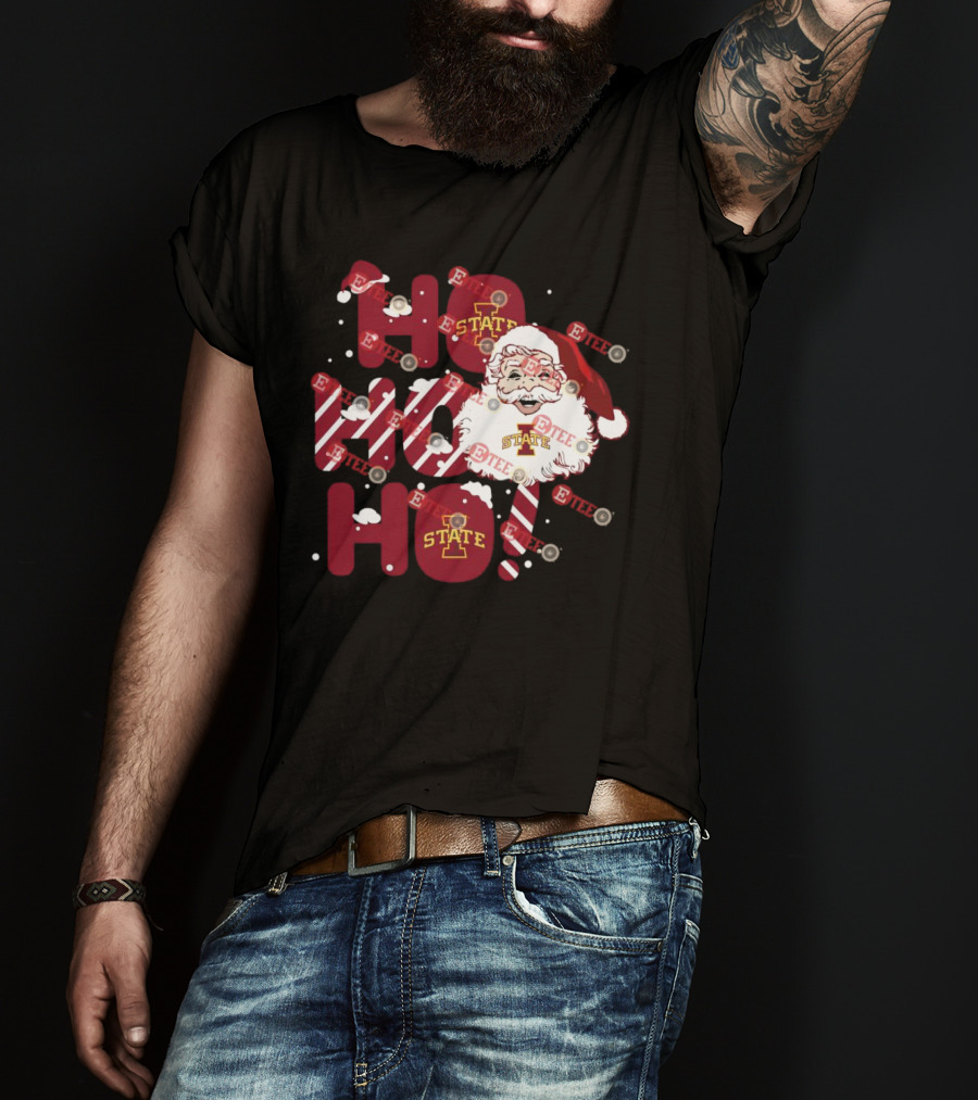 Iowa State Cyclones Santa Claus Ho Ho Ho Christmas T-Shirt