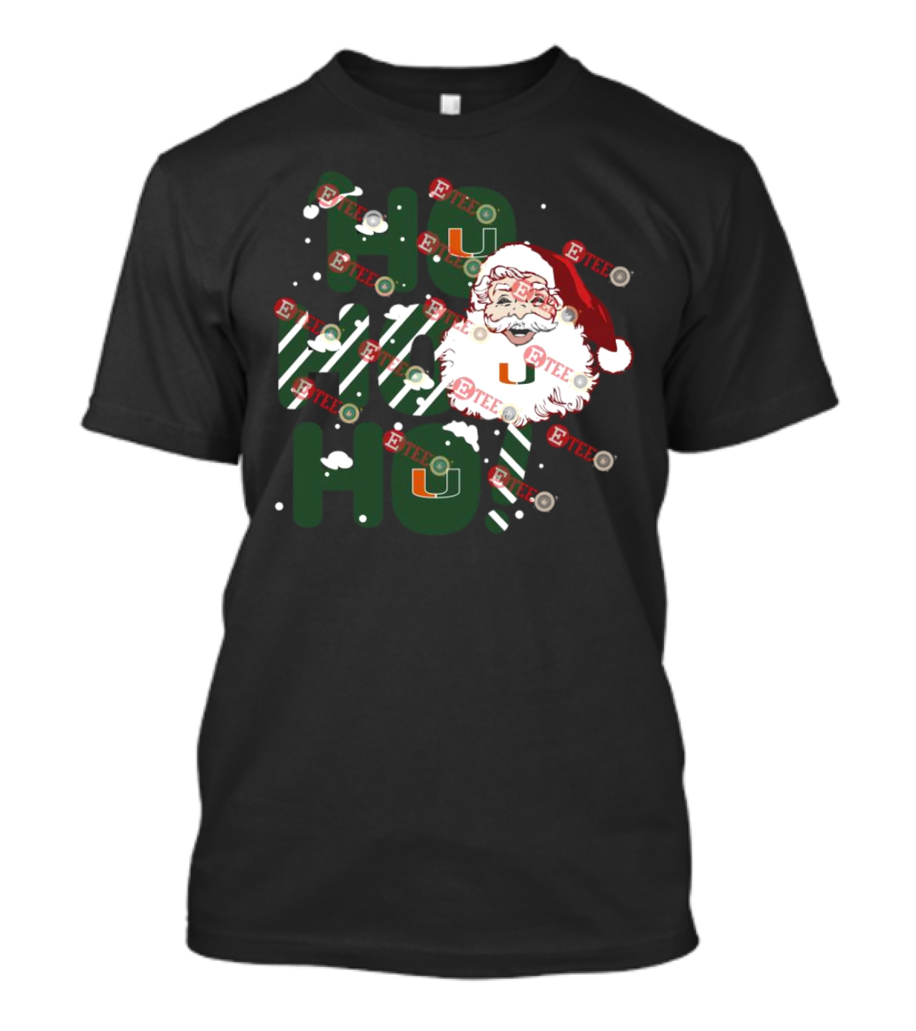 Ho Ho Ho Miami Hurricanes Santa Claus Christmas T-Shirt