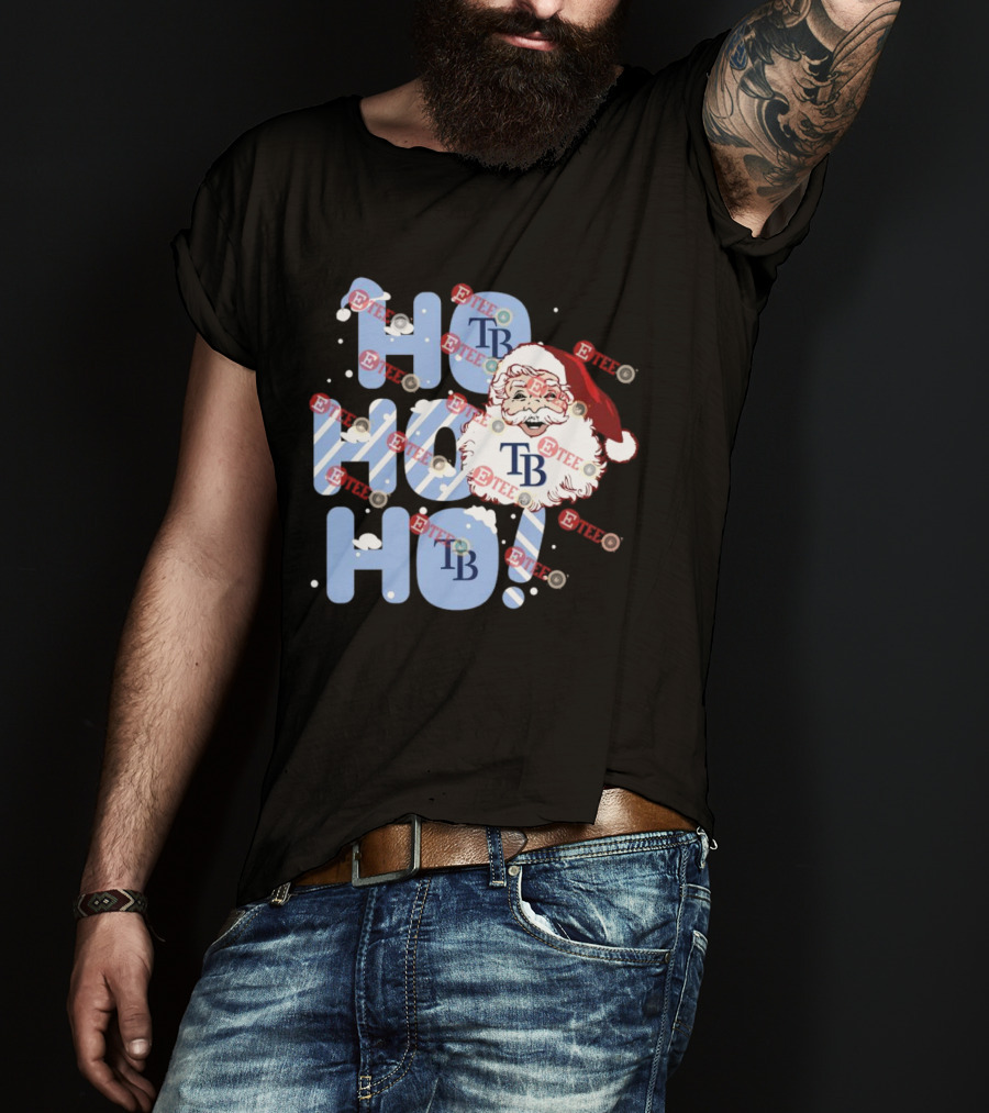 Tampa Bay Rays Santa Claus Ho Ho Ho TB Christmas Holiday T-Shirt