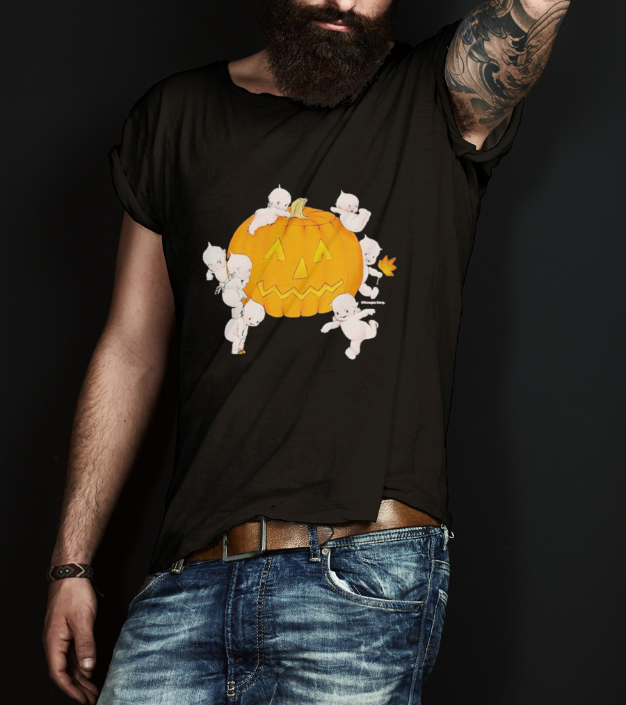 Just Peachy Halloween Kewpie Pumpkin Jack-O'-Lantern Playful Spirits T-Shirt
