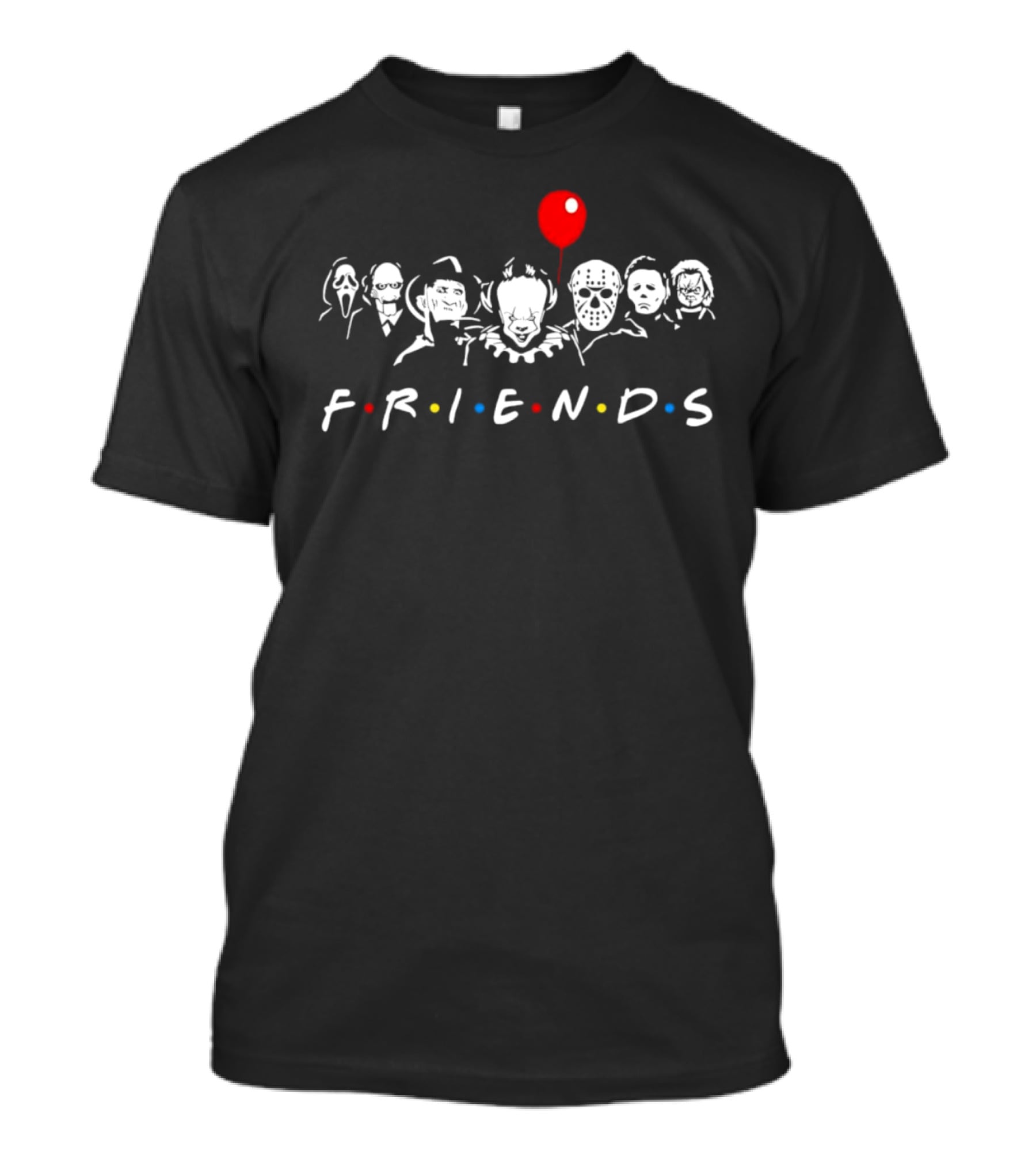 Friends Halloween Horror Movie Characters Balloon T-Shirt