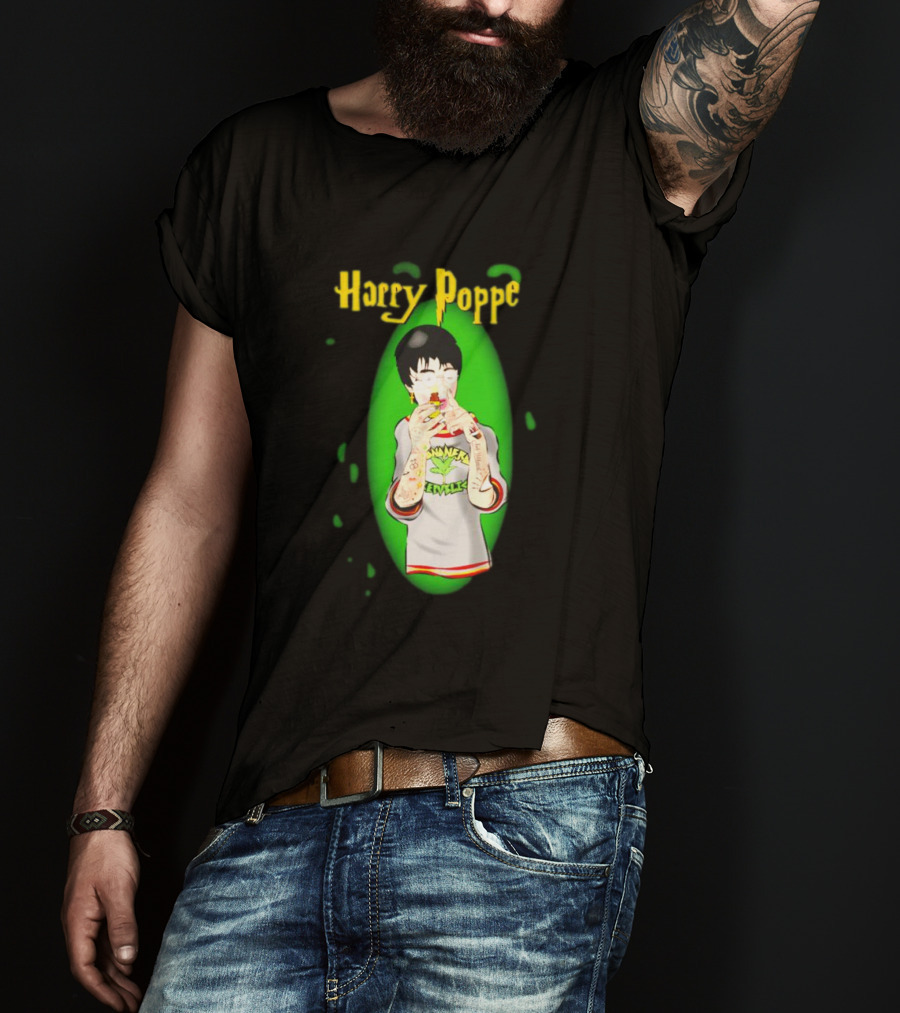 Harry Poppe Marijuana Dude With Tattoo Sleeves Smoking Weed T-Shirt