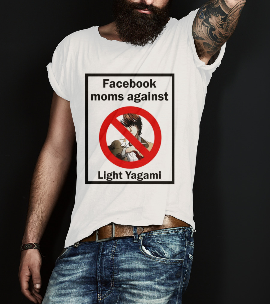 Facebook Moms Against Light Yagami Red No Symbol Anime Character T-Shirt
