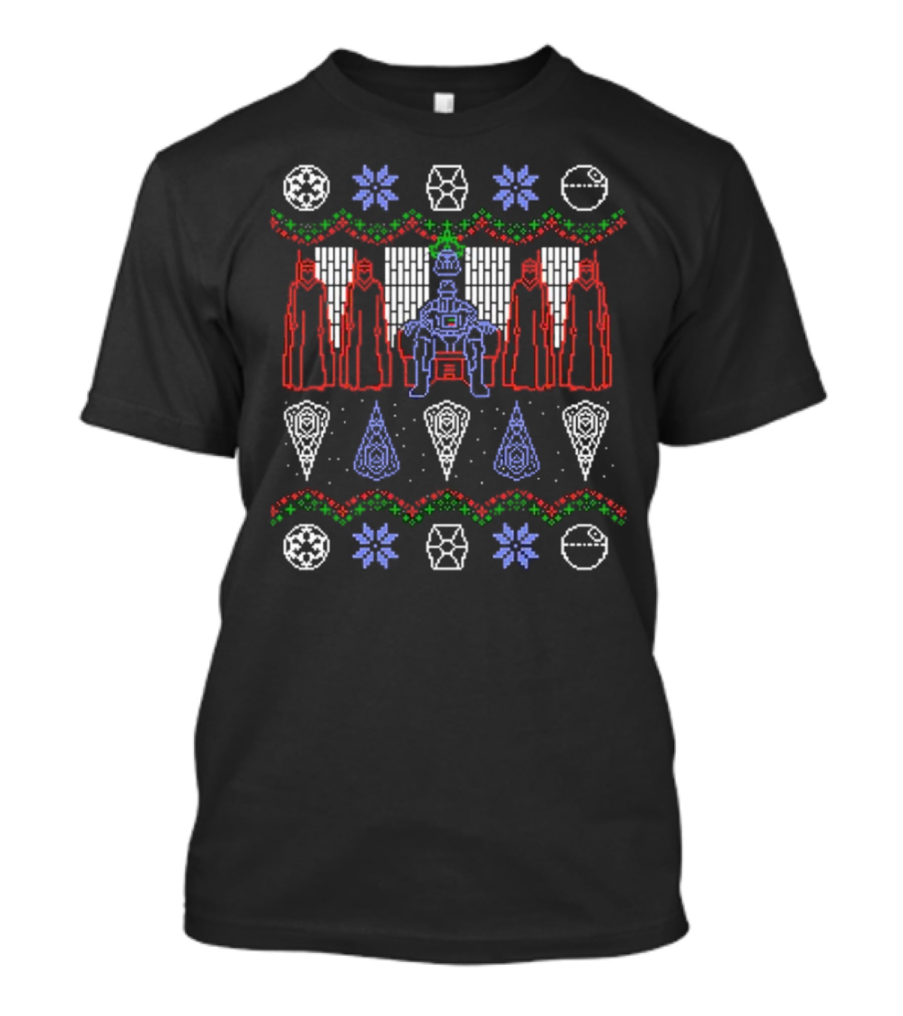 Darker Christmas With Galactic Empire Forces And Spacecraft Ornaments T-Shirt
