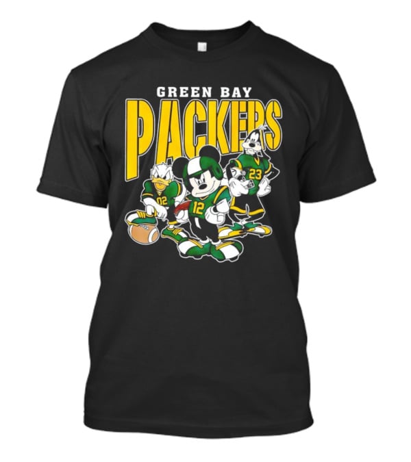 Green Bay Packers Mickey Mouse Donald Duck Goofy Football Players T-Shirt