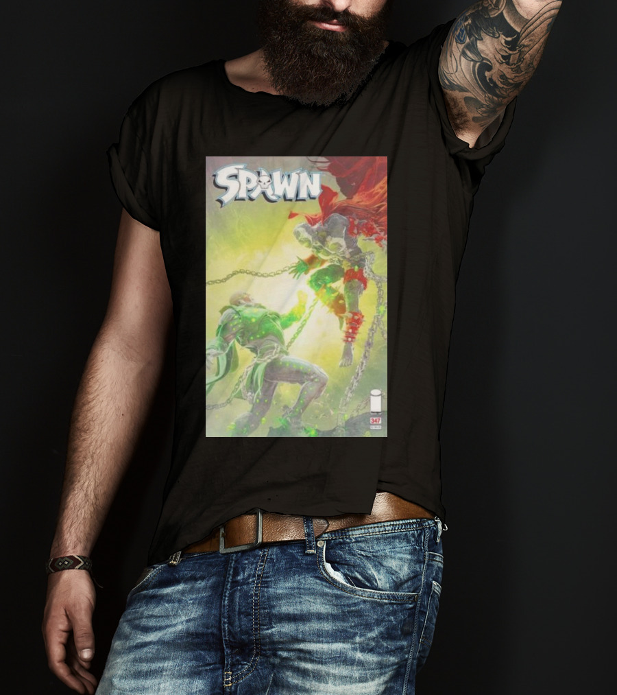 Spawn 347 Comic Cover Dark Hero Battle Chains T-Shirt