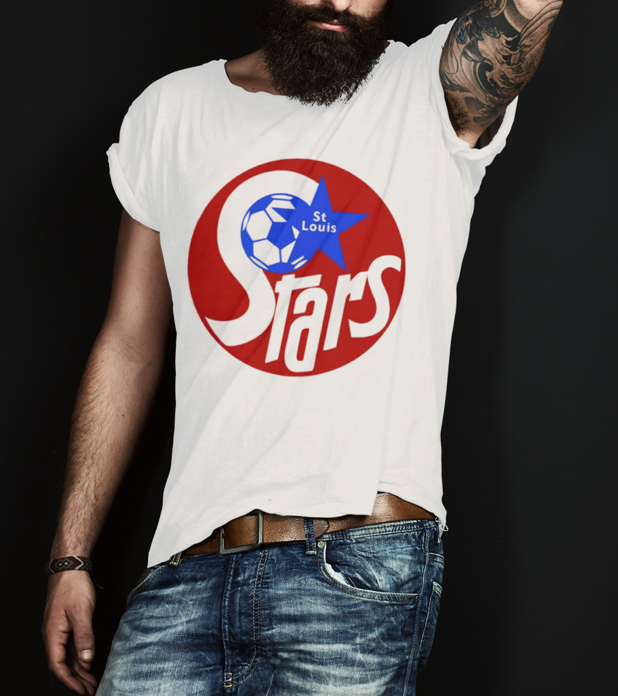 St Louis Stars Soccer 1977 NASL Classic Logo With Soccer Ball And Blue Star T-Shirt