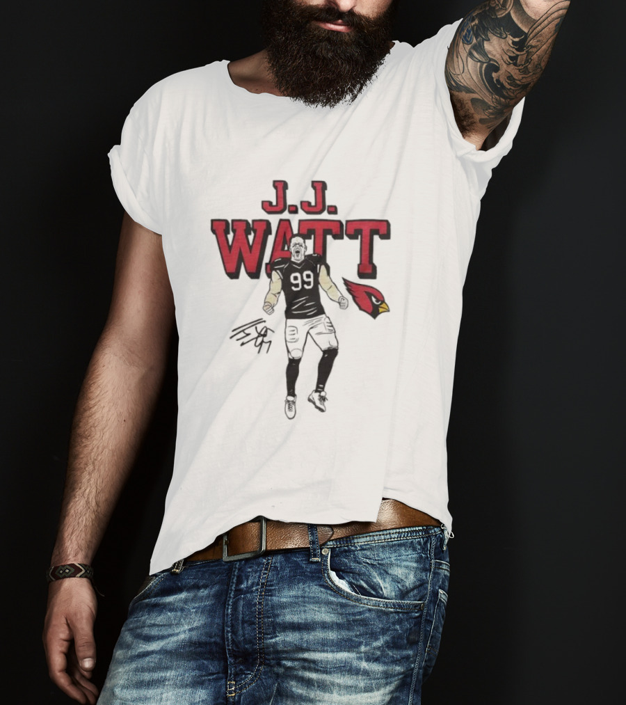J.J. Watt Cardinals Signature Football T-Shirt