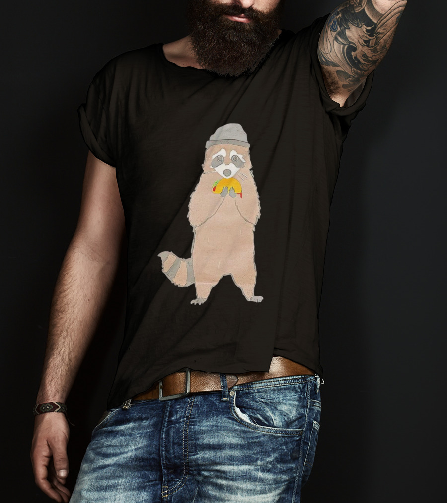 Mischievous Raccoon Eating Taco Bandit T-Shirt