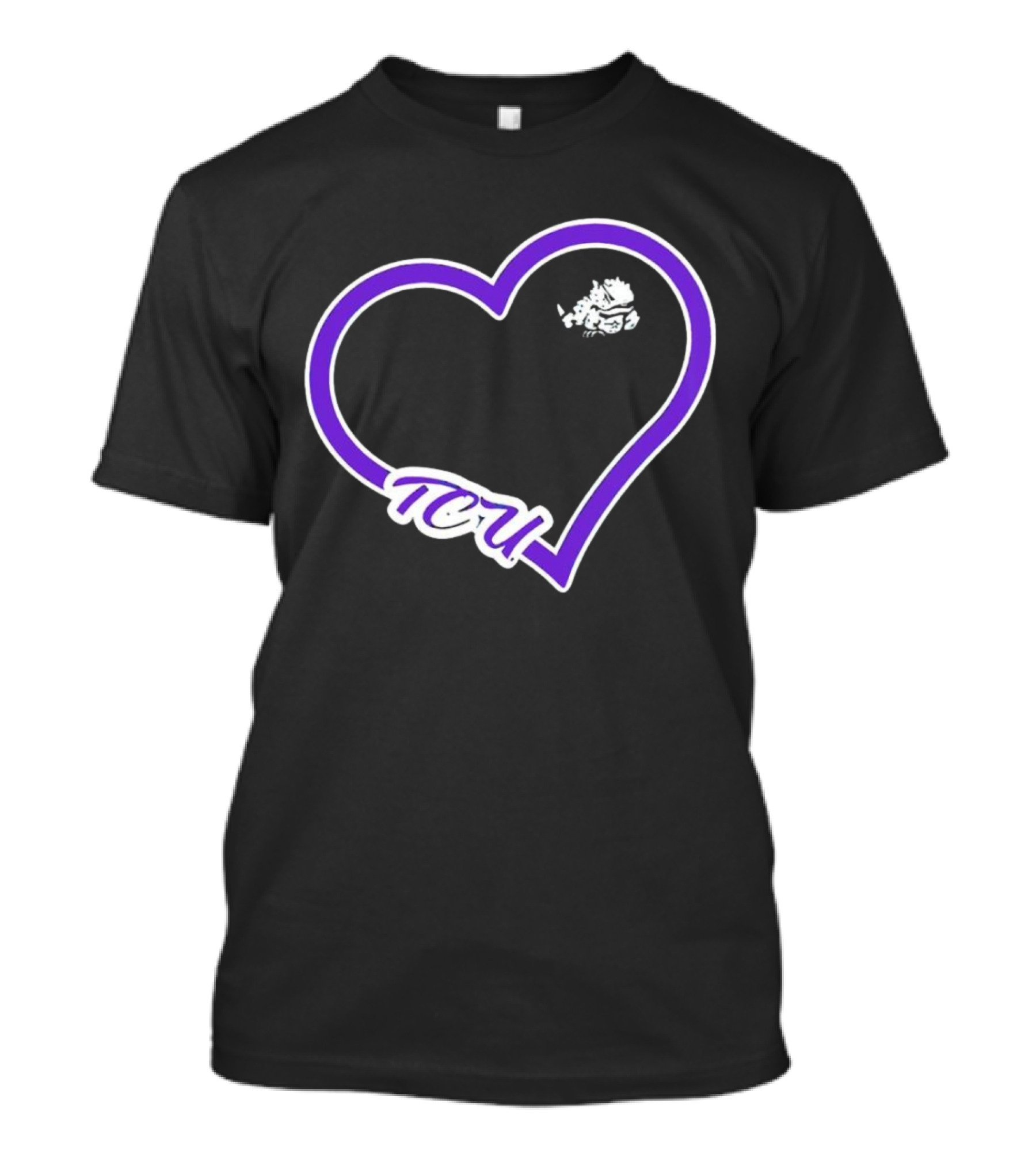 TCU Horned Frogs Purple Heart Outline T-Shirt