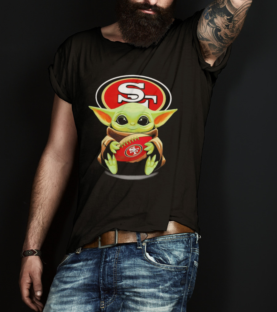 San Francisco 49ers Baby Yoda Football Fan T-Shirt