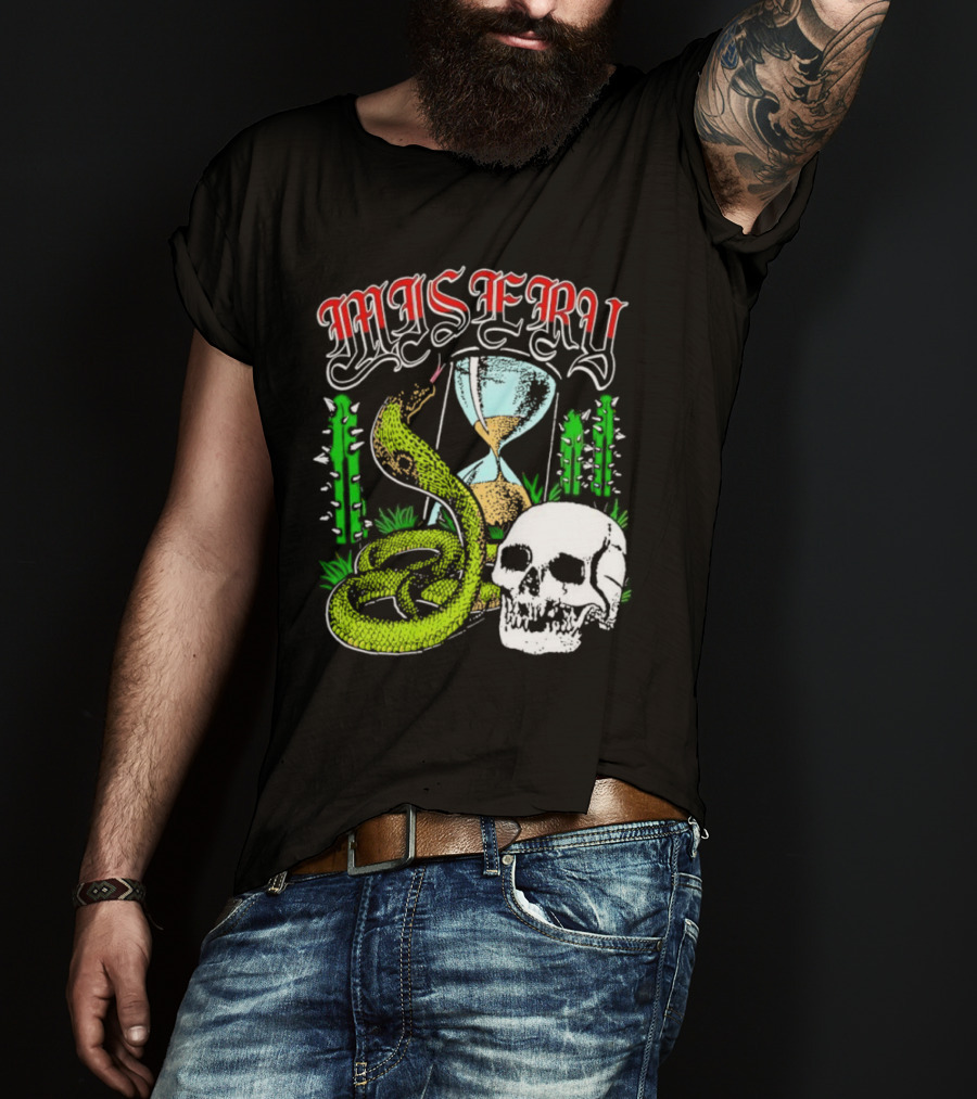 Misery Snake Skull Hourglass Cactus T-Shirt