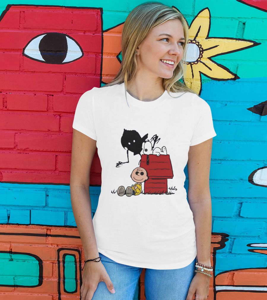 Charlie Brown Snoopy Woodstock Shadow Doghouse T-Shirt