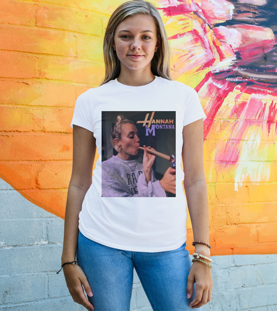 Disney Hannah Montana Smoking Weed Blunt T-Shirt