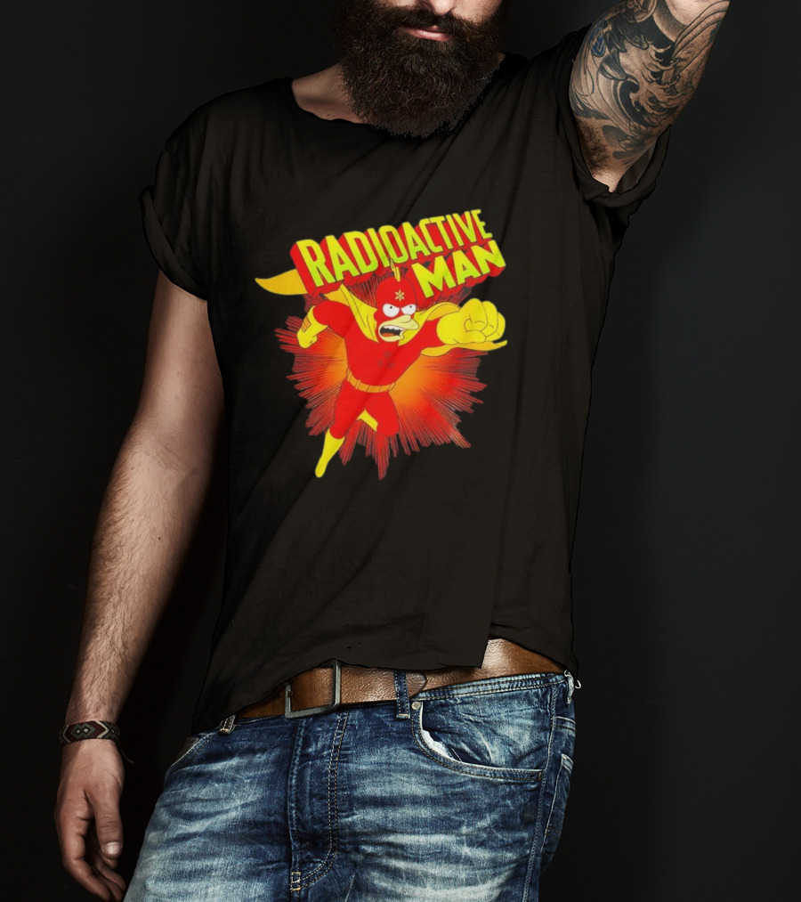 The Simpsons Radioactive Man Superhero Burst Action T-Shirt