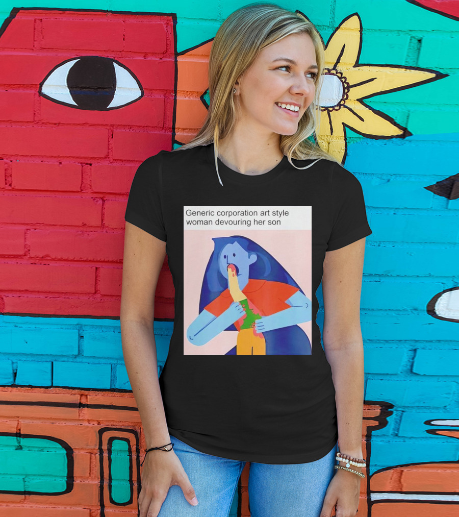 Generic Corporation Art Style Woman Devouring Her Son T-Shirt