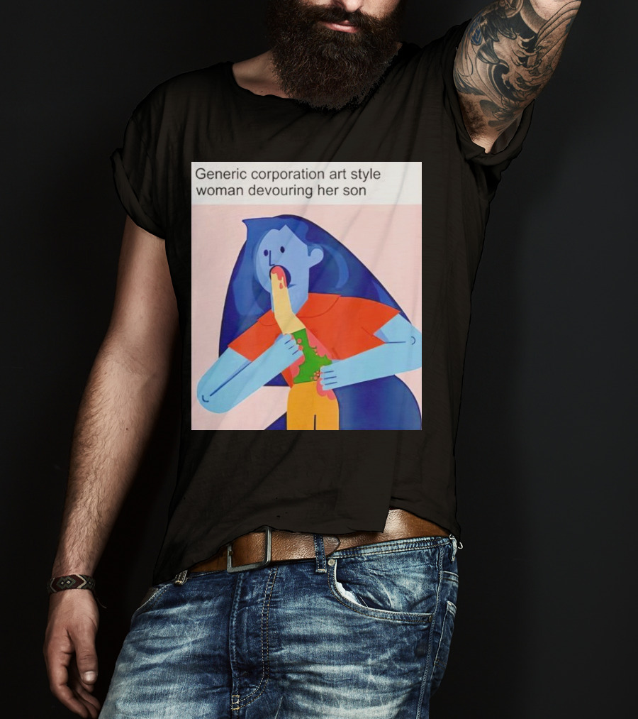 Generic Corporation Art Style Woman Devouring Her Son T-Shirt