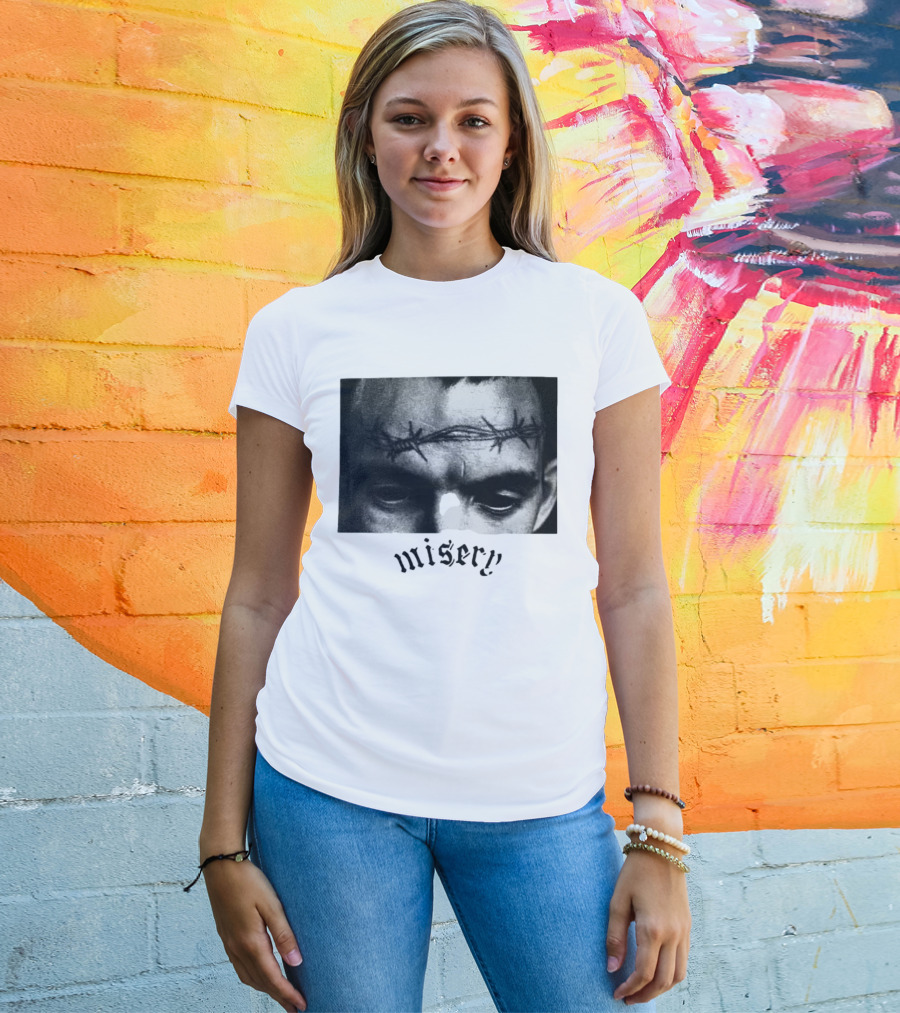 Misery Barbed Wire Forehead Face T-Shirt
