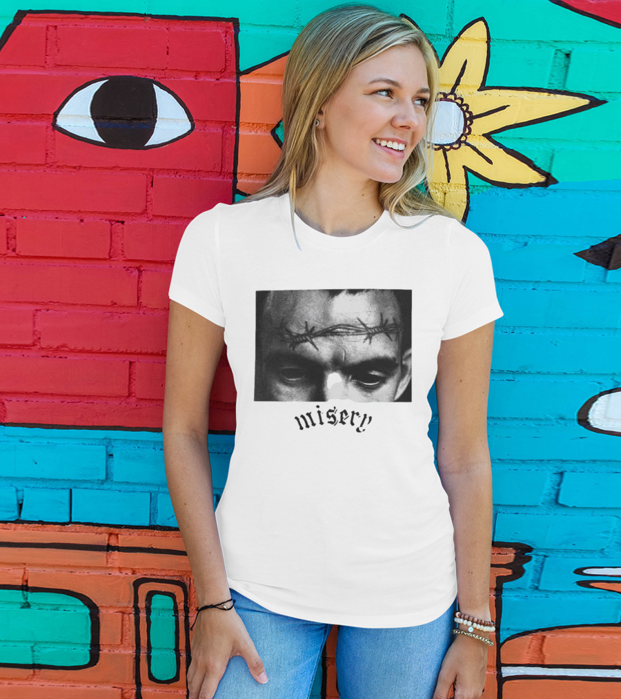 Misery Barbed Wire Forehead Face T-Shirt