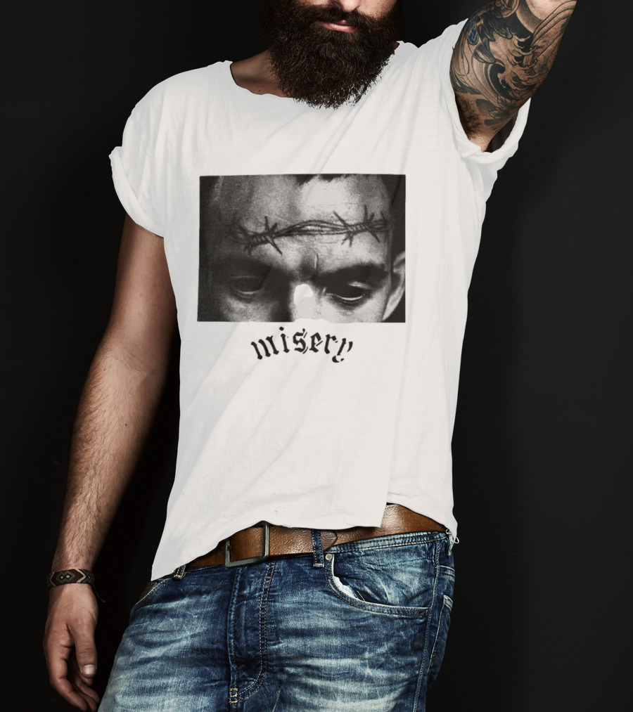 Misery Barbed Wire Forehead Face T-Shirt