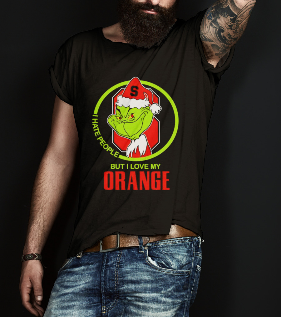Grinch I Hate People But I Love My Syracuse Orange Christmas T-Shirt