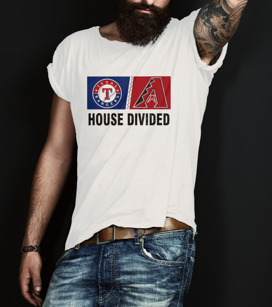 Texas Rangers Arizona Diamondbacks House Divided T-Shirt