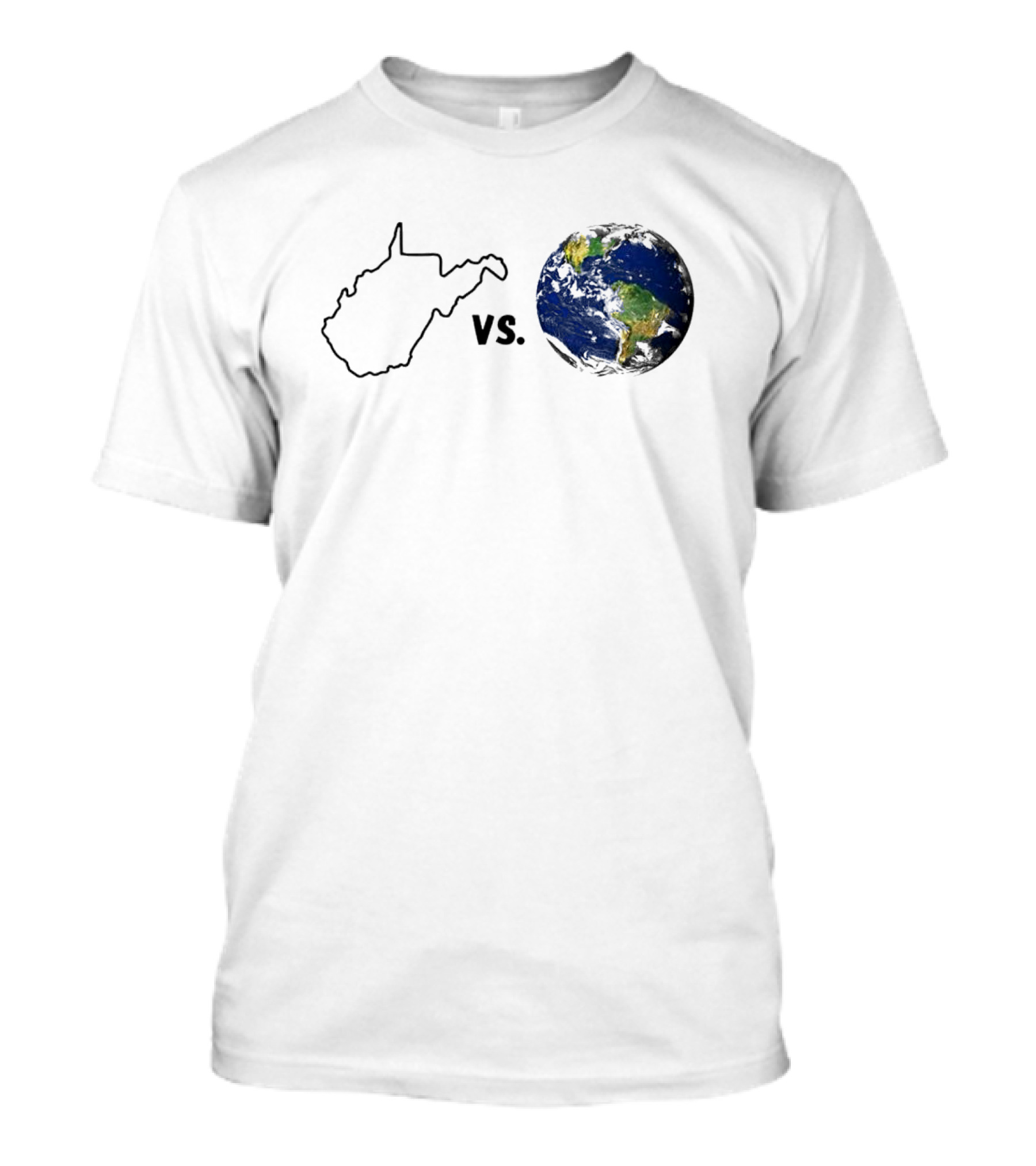West Virginia Vs. Earth Map Challenge T-Shirt