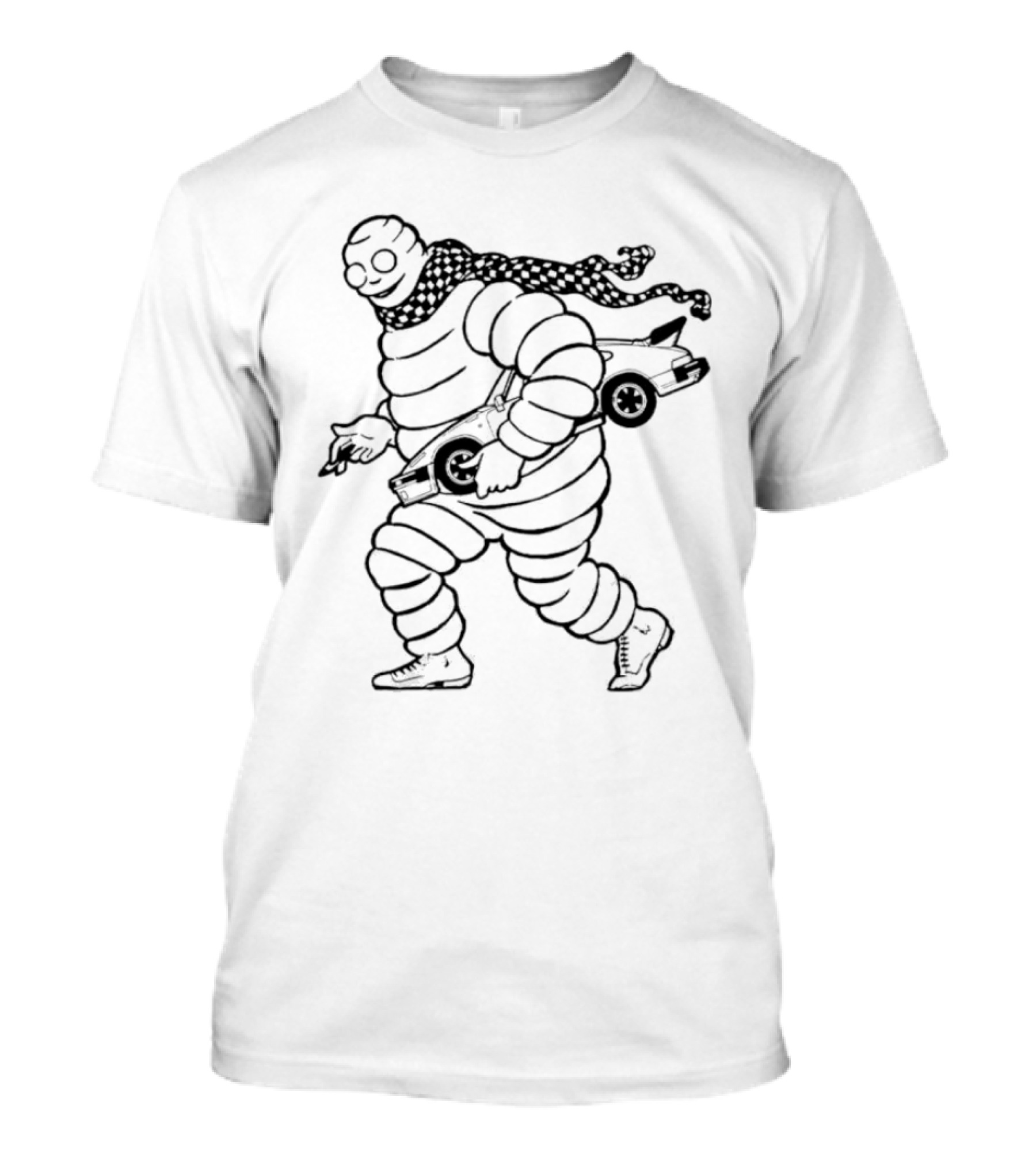 One Hell Of A Town Thief Michelin Man Carrying Car T-Shirt