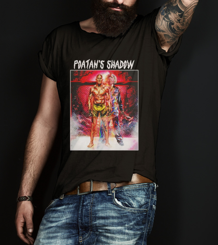 Poatan's Shadow Dual Persona Warrior In Fight Arena T-Shirt