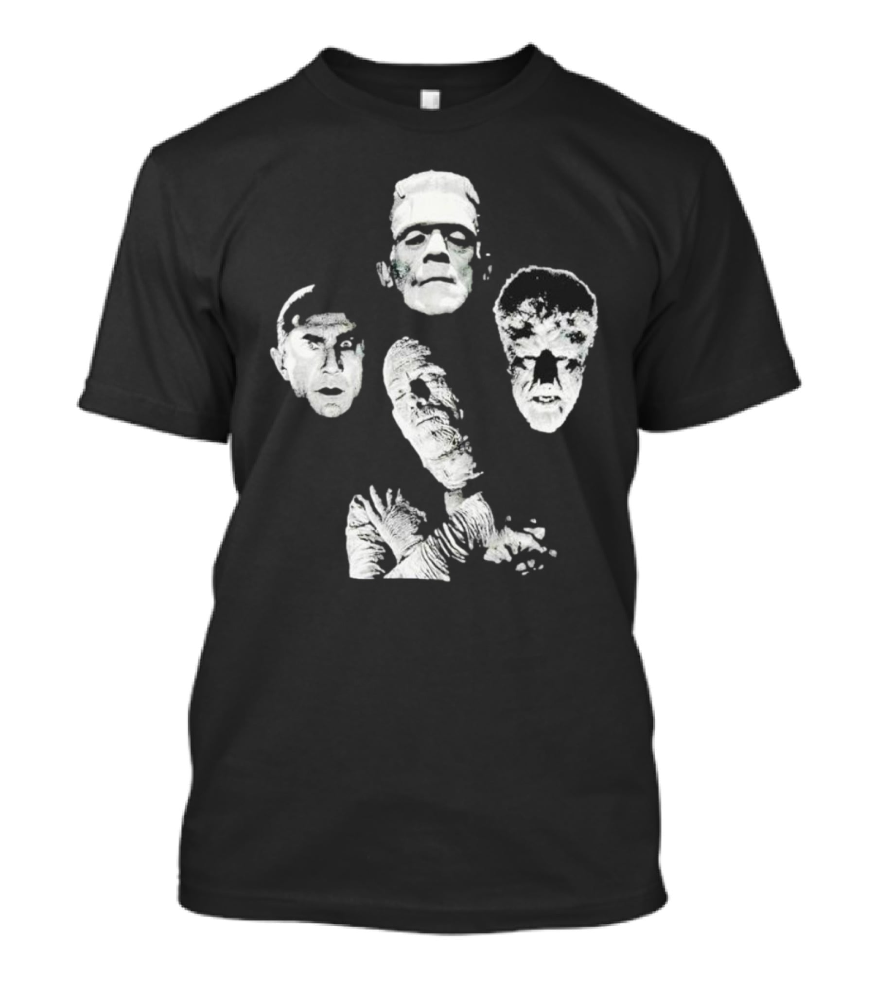 Rock Rebel Monster Dracula Frankenstein Mummy Wolfman Horror Band T-Shirt