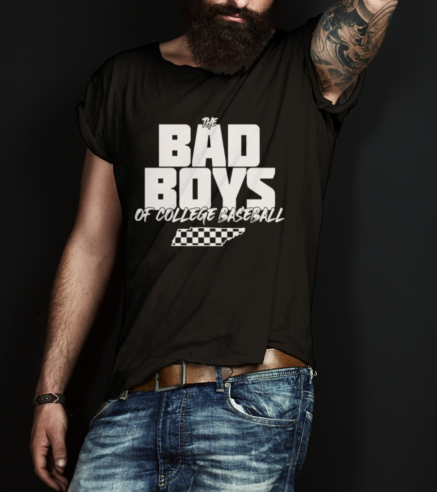 The Bad Boys Of College Baseball Tennessee Checkerboard State T-Shirt