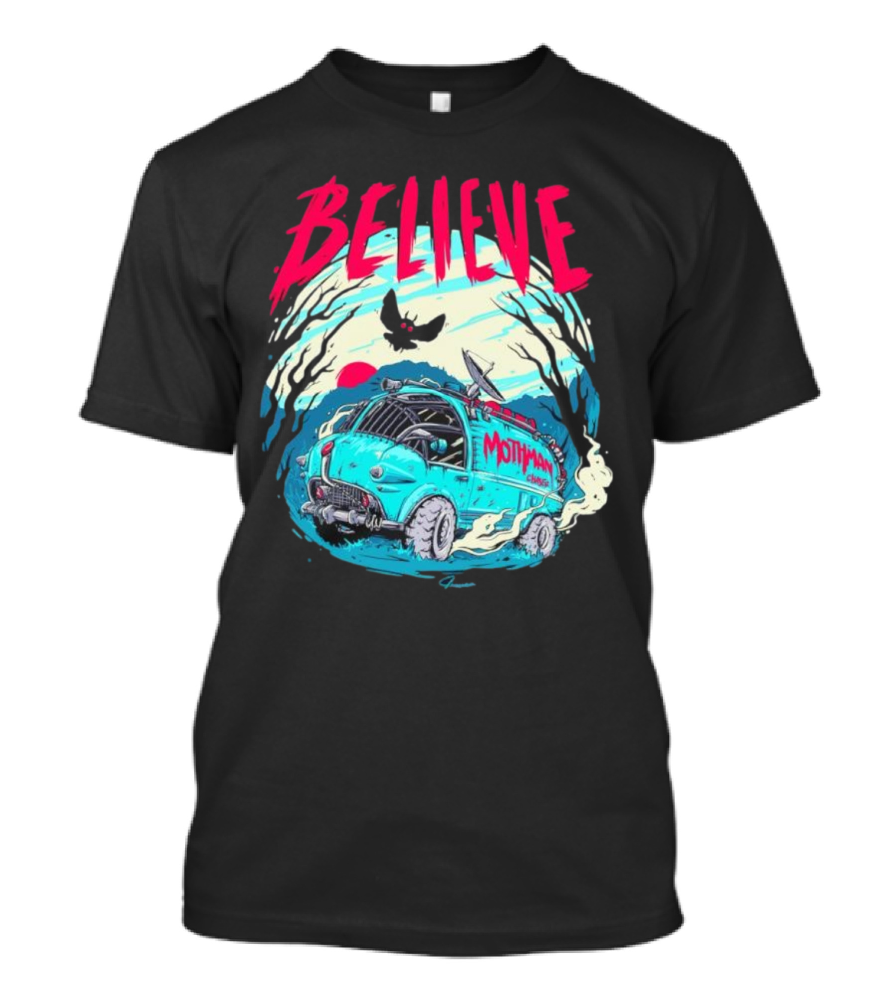 Believe Mothman Shadow Van Adventure T-Shirt