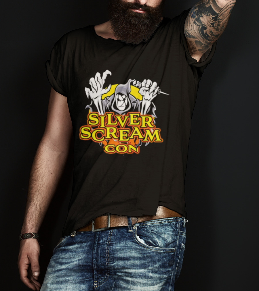 Silver Scream Con Grim Reaper With Needle And Hands T-Shirt