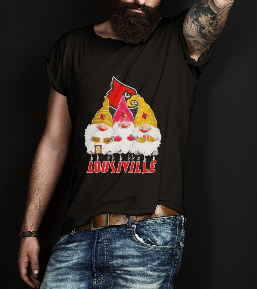 Louisville Cardinals Christmas Gnomies T-Shirt