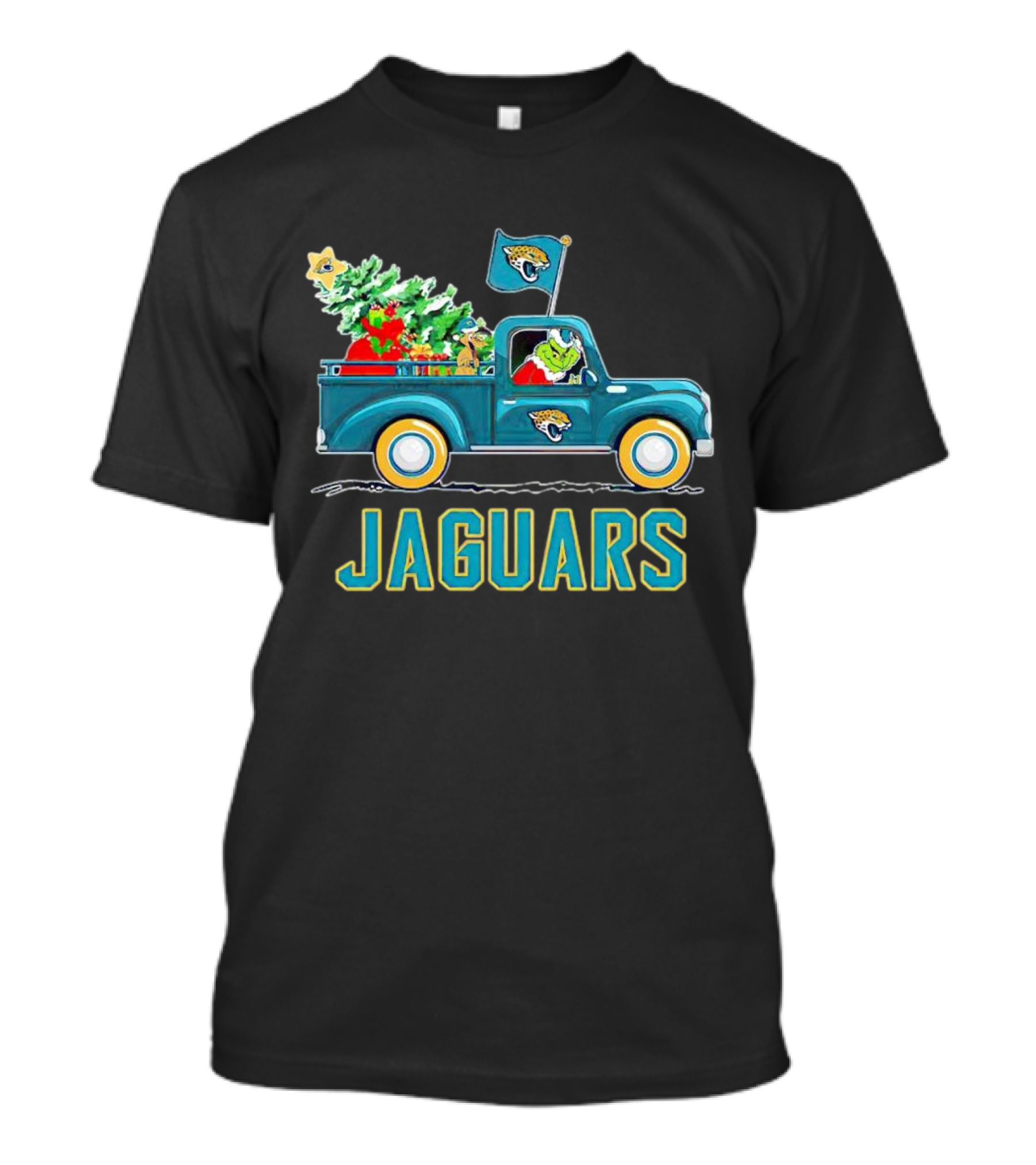 Grinch Christmas Truck Jacksonville Jaguars Holiday T-Shirt