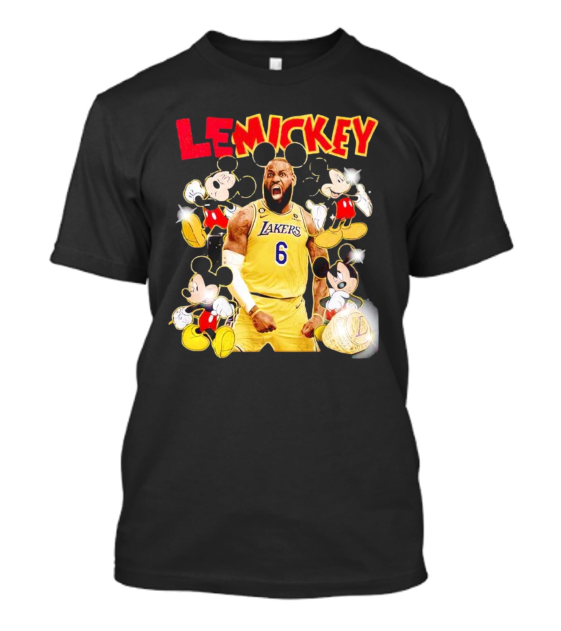 LeMickey LeBron James Lakers With Mickey Characters T-Shirt