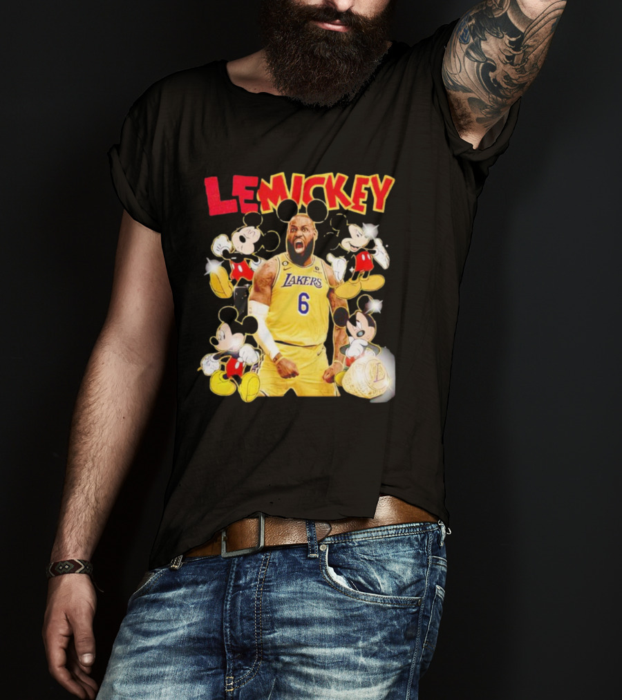 LeMickey LeBron James Lakers With Mickey Characters T-Shirt