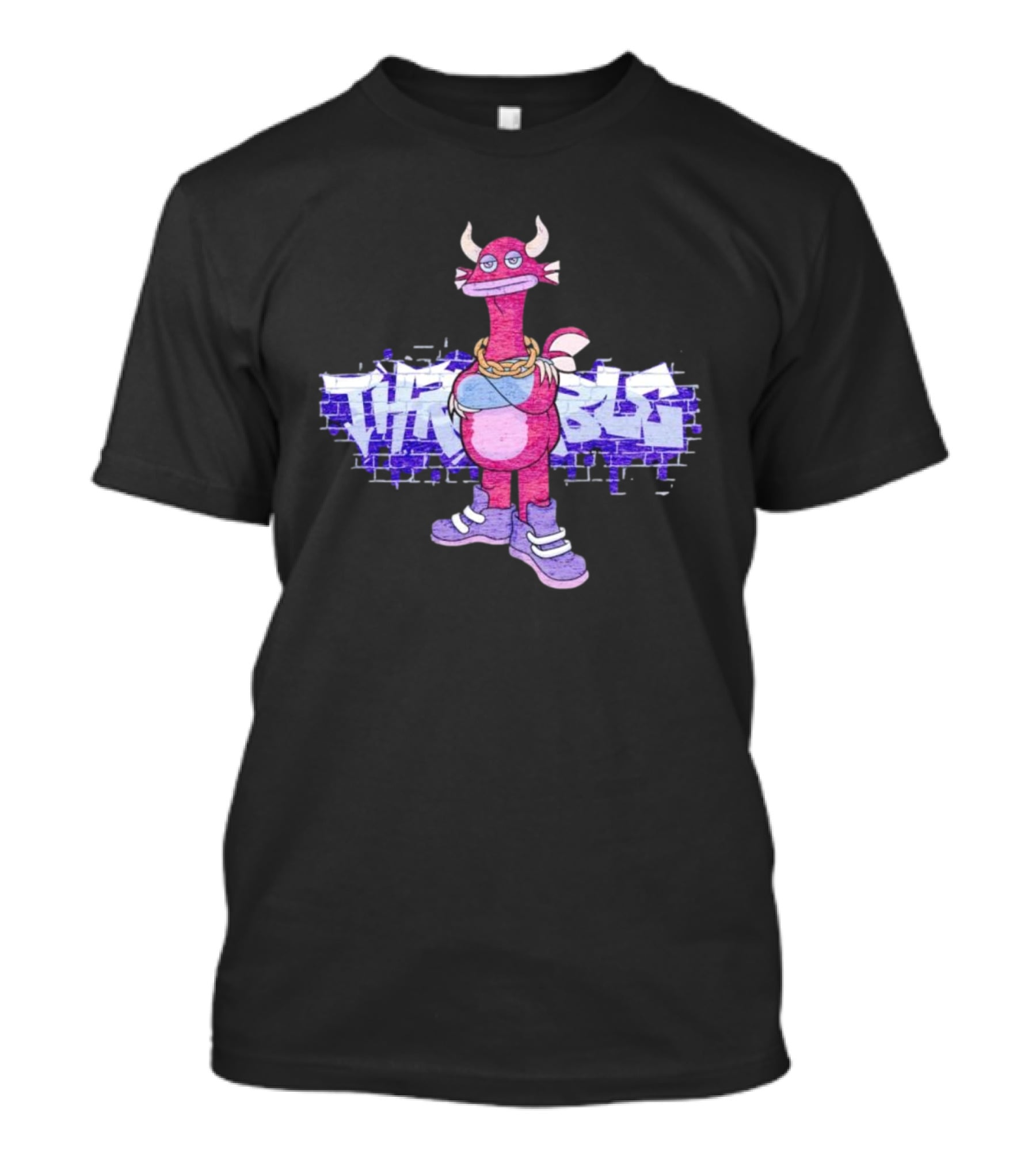 Men’s My Singing Monsters Thrumble Graffiti Style Character With Chain And Sneakers T-Shirt
