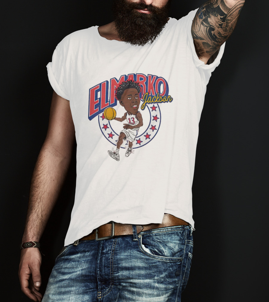 Elmarko Jackson Basketball Stars And Slam Dunk Action T-Shirt