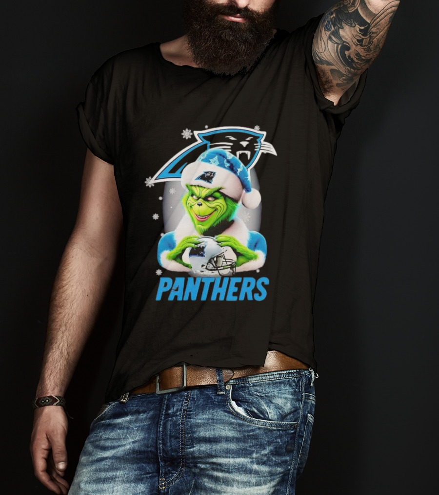 Grinch Carolina Panthers Christmas Fan T-Shirt