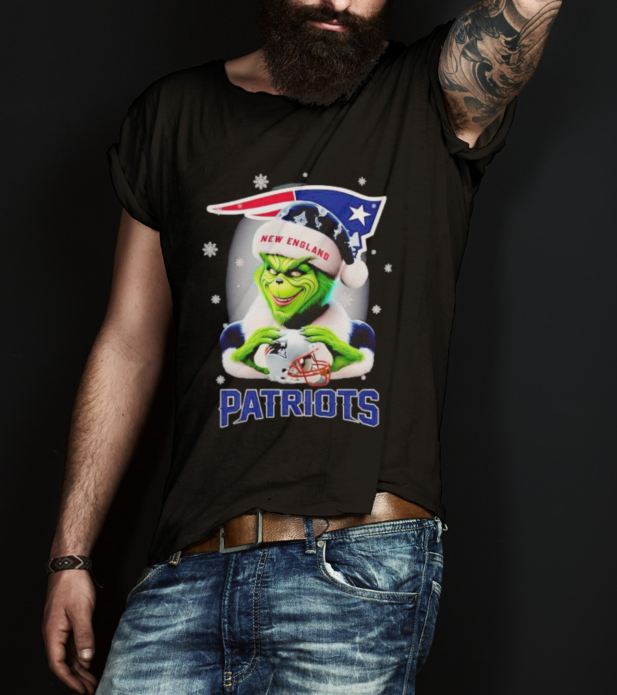 Grinch New England Patriots Christmas Fan T-Shirt