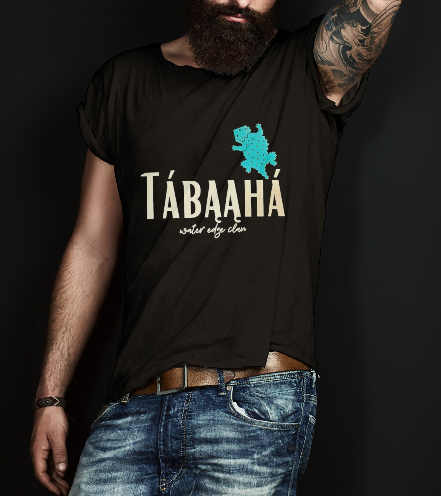 Tábąąhá Water Edge Clan Turquoise Turtle T-Shirt