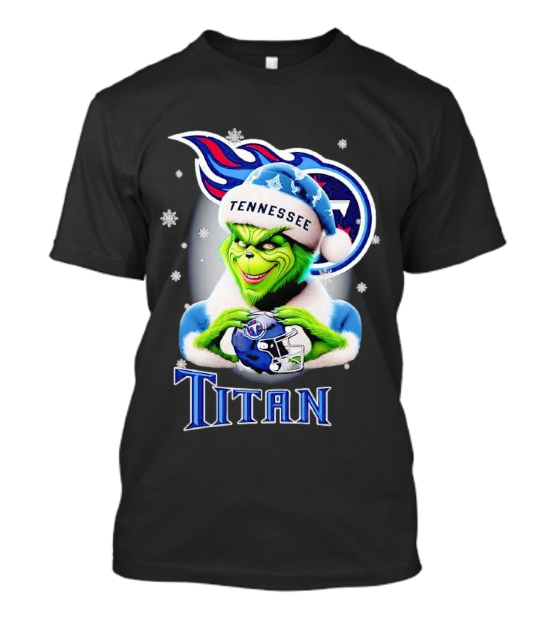 Grinch Tennessee Titans Christmas Snowflakes T-Shirt
