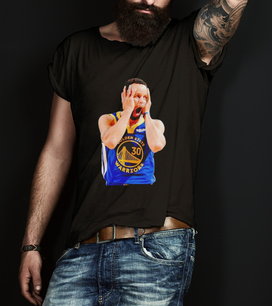 Golden State Warriors Stephen Curry 30 Reaction T-Shirt