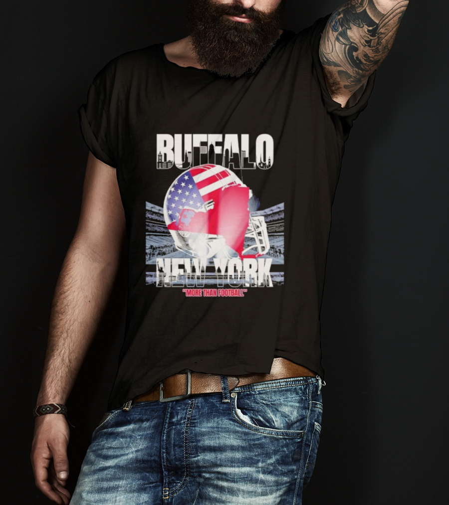 Buffalo Tunnel To Towers New York American Flag Helmet More Than Football T-Shirt