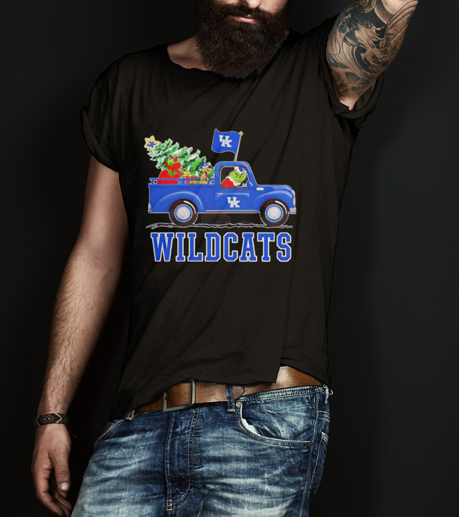 Grinch Driving Christmas Truck UK Wildcats T-Shirt