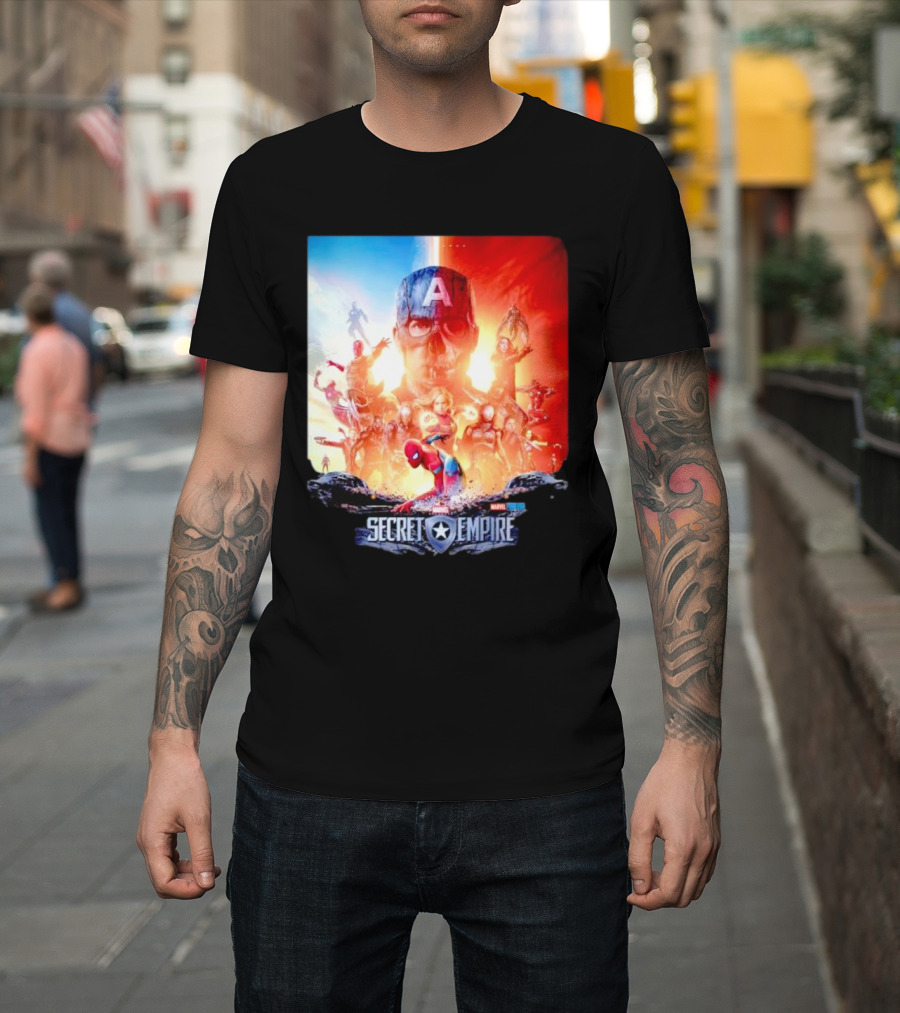 Marvel Secret Empire Captain America A Hydra Battle With Spider-Man And Avengers T-Shirt