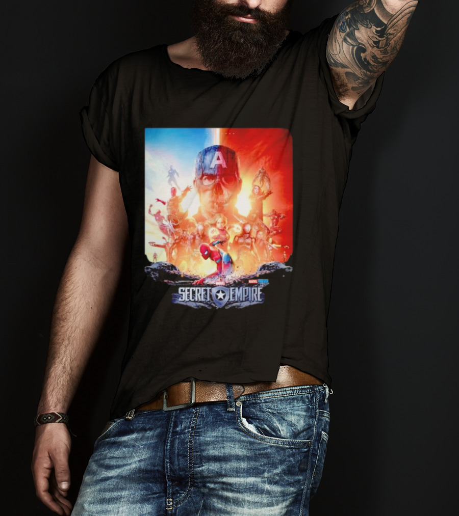 Marvel Secret Empire Captain America A Hydra Battle With Spider-Man And Avengers T-Shirt