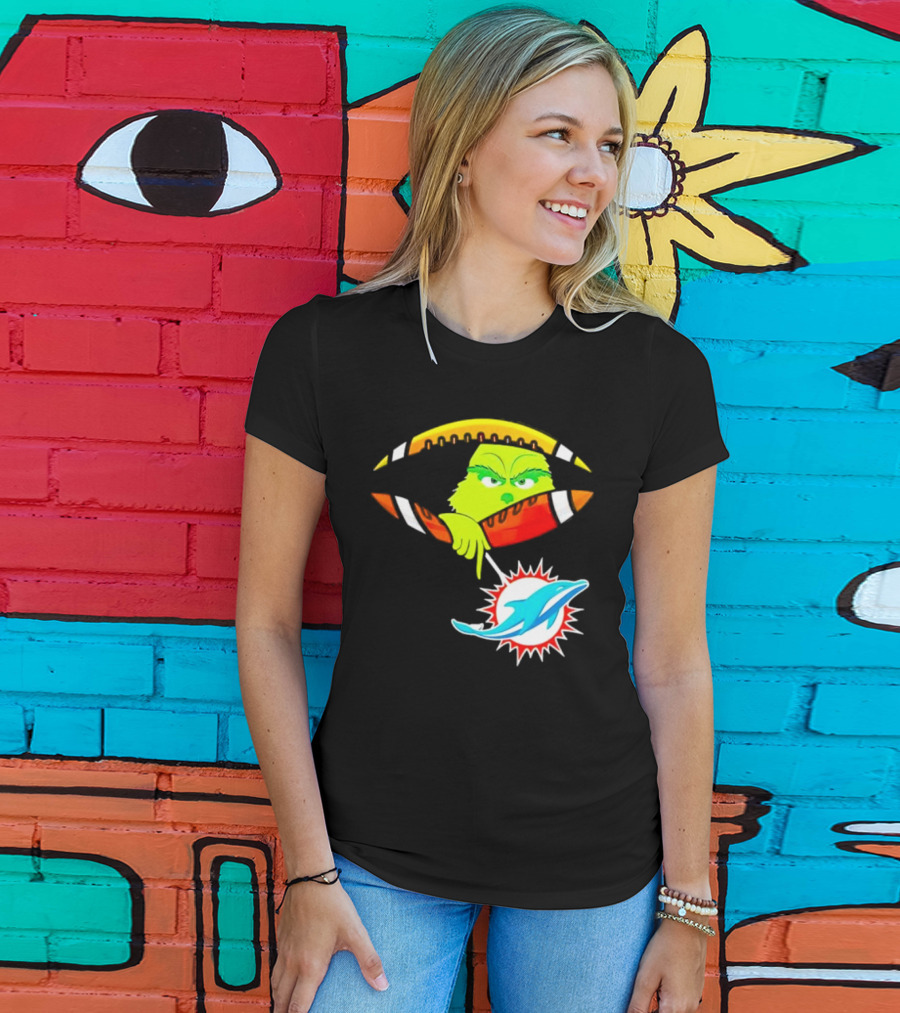 Miami Dolphins Grinch Football Fan Zipper T-Shirt